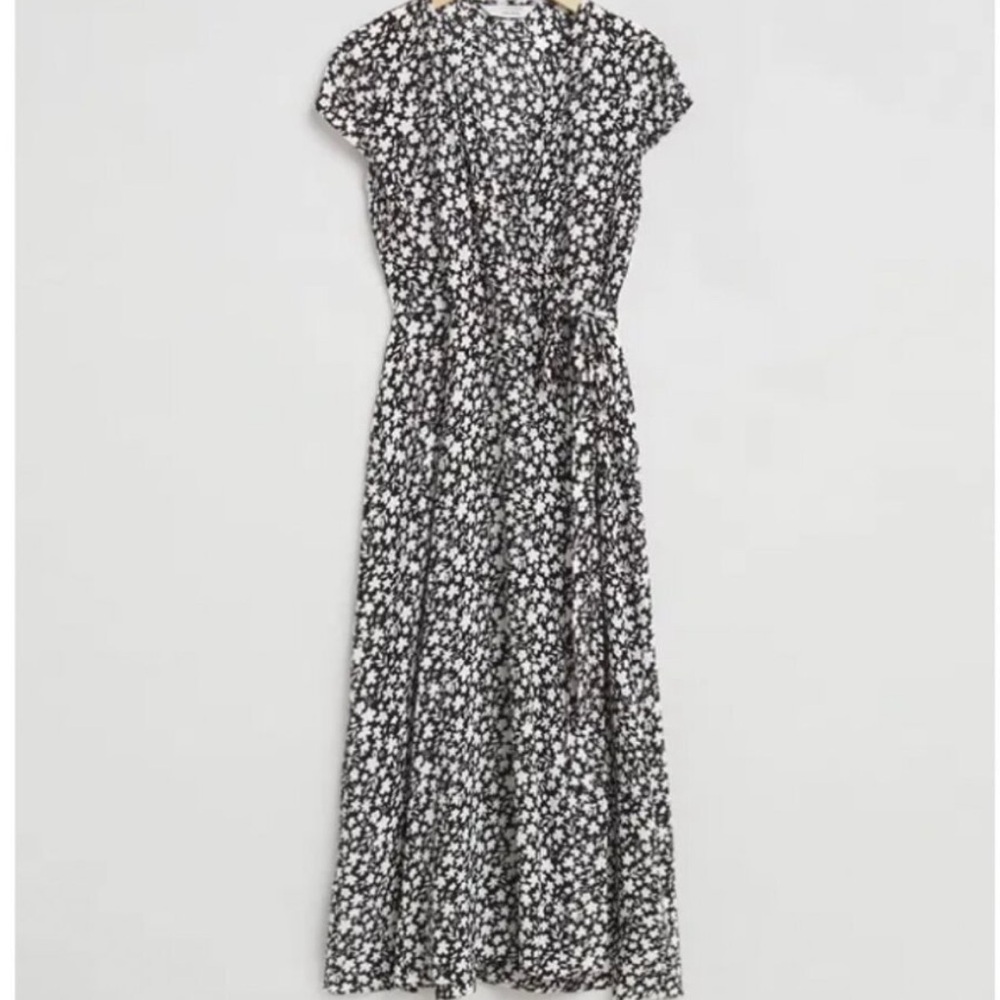 & Other Stories Black and White Floral Maxi Dress